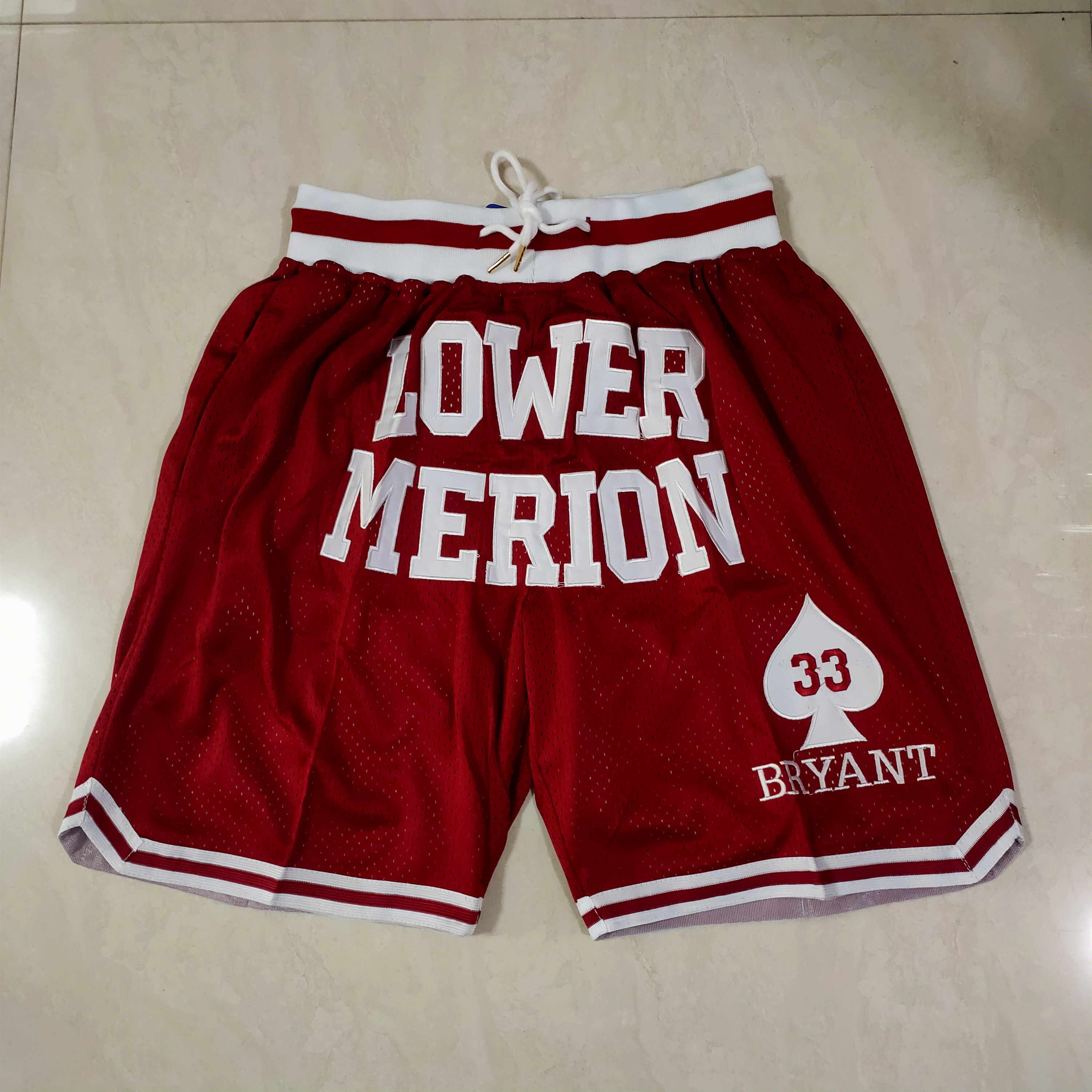 Men NBA 2021 Kobe high school Red Shorts->customized nba jersey->Custom Jersey